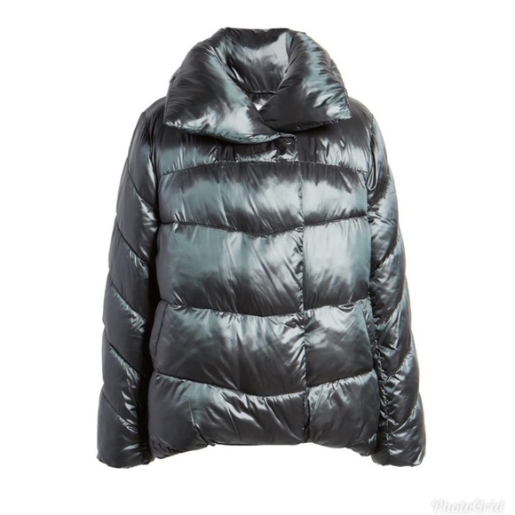 Rachel Parcell Puffer Jacket Quilted Green Botanical Medium - Picture 4 of 8